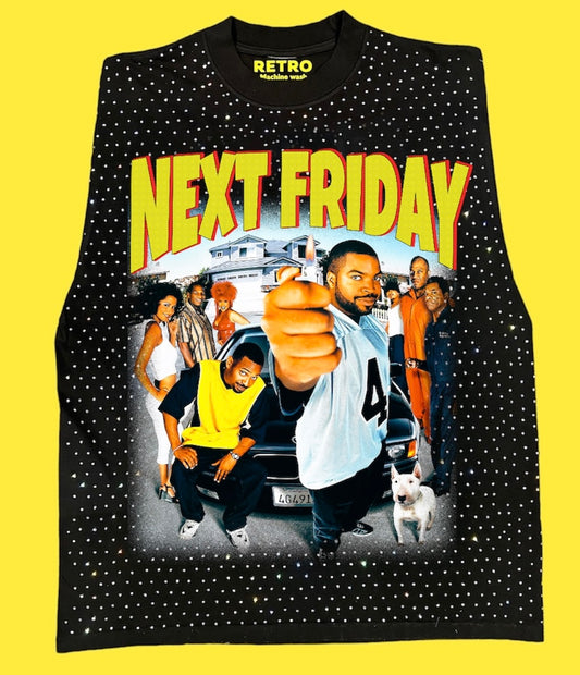 "NEXT FRIDAY 2000" RETRO STAGE LIGHT SLEEVELESS TEE