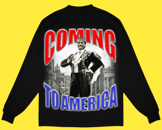 "COMING TO AMERICA 1988 " LONG SLEEVE TEE