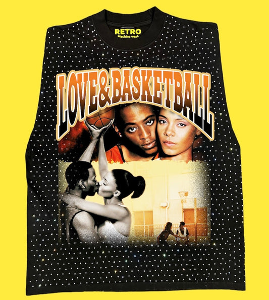 "LOVE & BASKETBALL 2000" RETRO STAGE LIGHT SLEEVELESS TEE