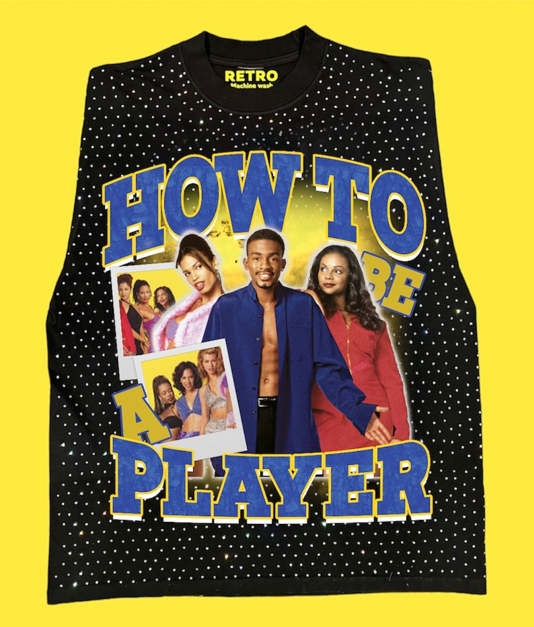 "HOW TO BE A PLAYER 1997" RETRO STAGE LIGHT SLEEVELESS TEE