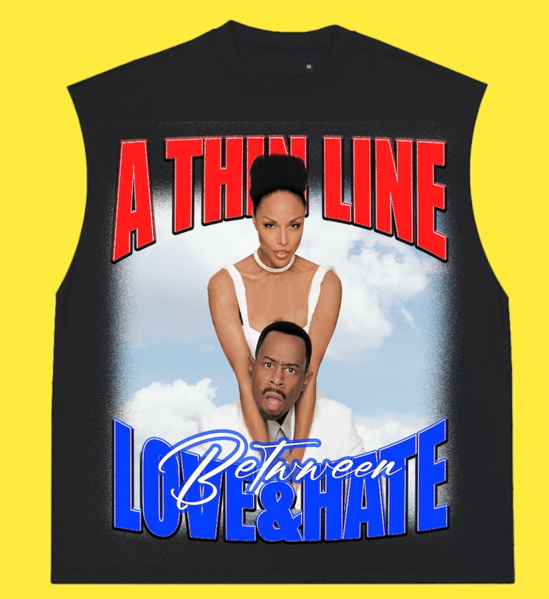 "A THIN LINE BETWEEN LOVE & HATE 1996" SLEEVELESS TEE