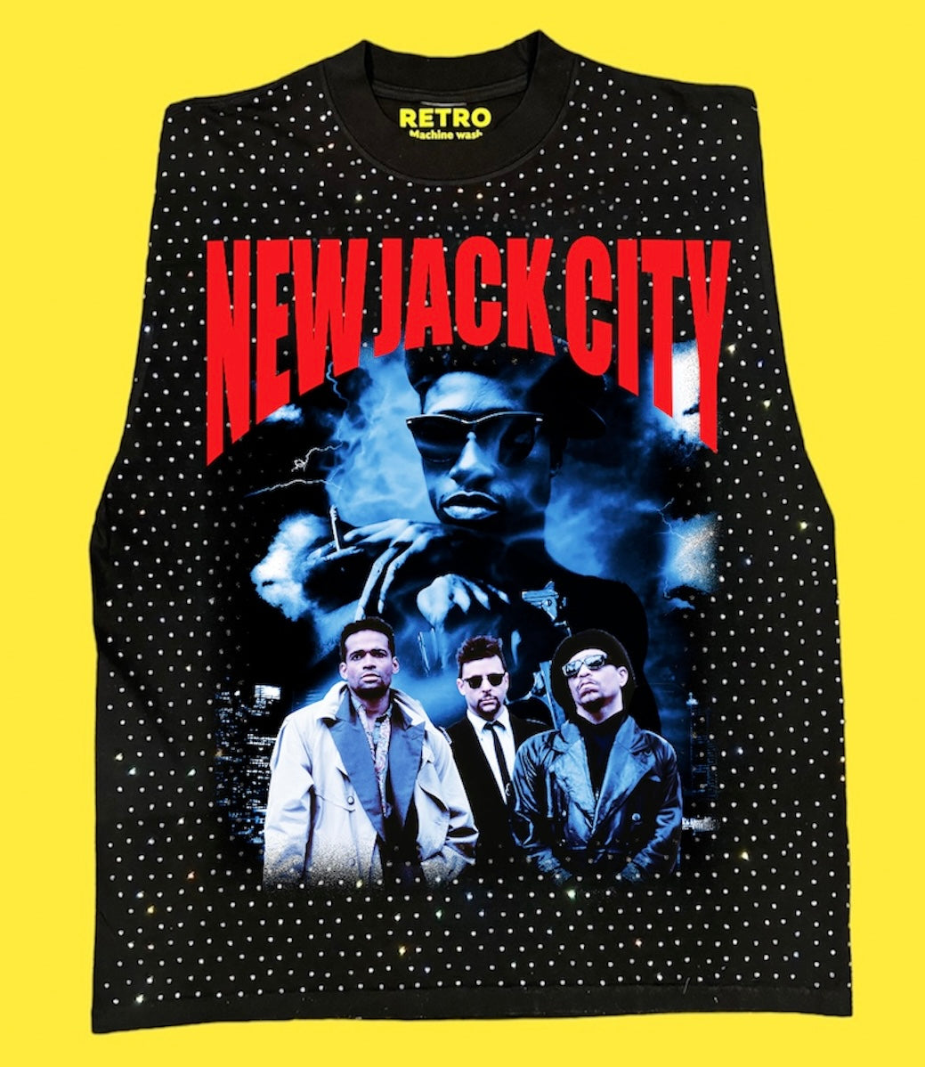 "NEW JACK CITY 1991 " RETRO STAGE LIGHT SLEEVELESS TEE