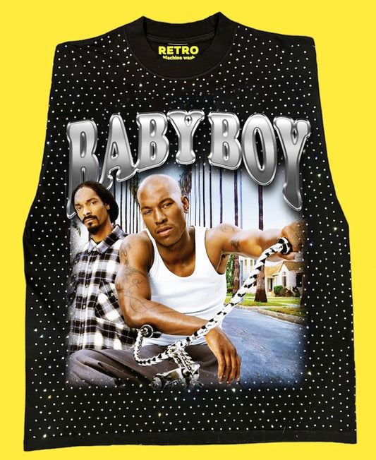 "BABY BOY 2001" RETRO STAGE LIGHT SLEEVELESS TEE