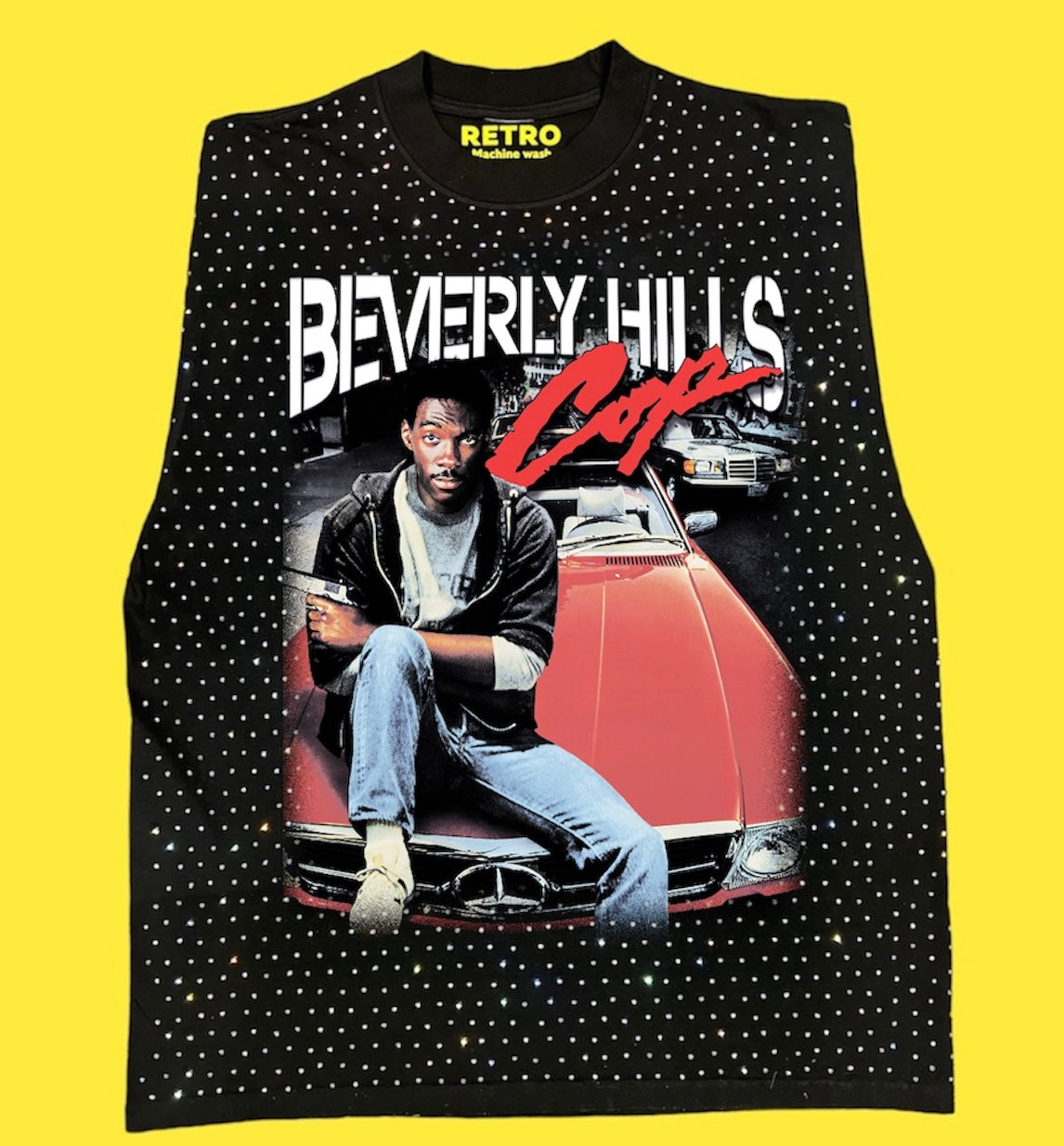 "BEVERLY HILLS COP 1984 " RETRO STAGE LIGHT SLEEVELESS TEE